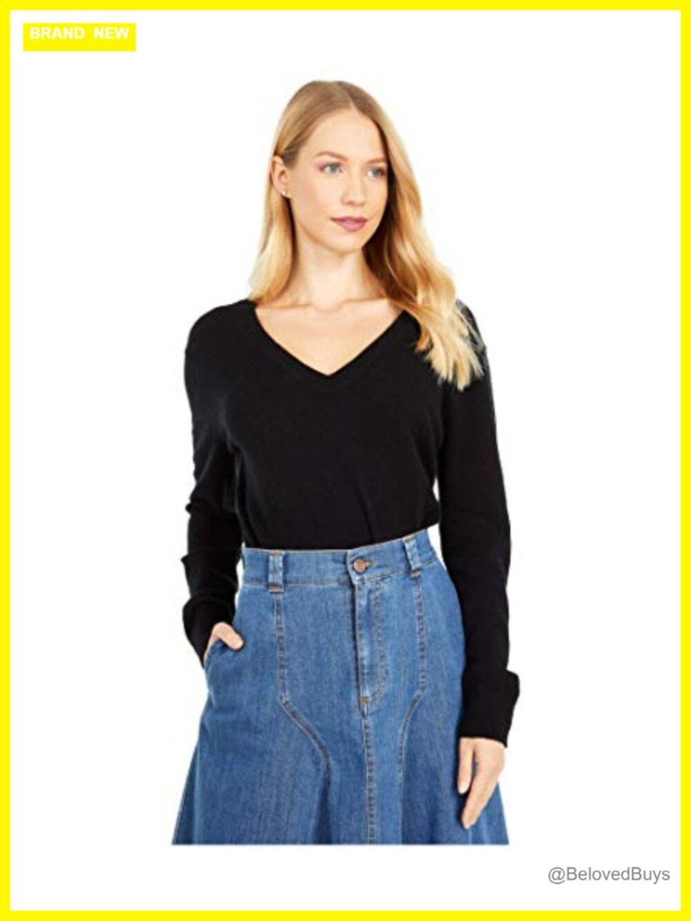 Cashmere V-Neck Pullover Sweater Relaxed Fit